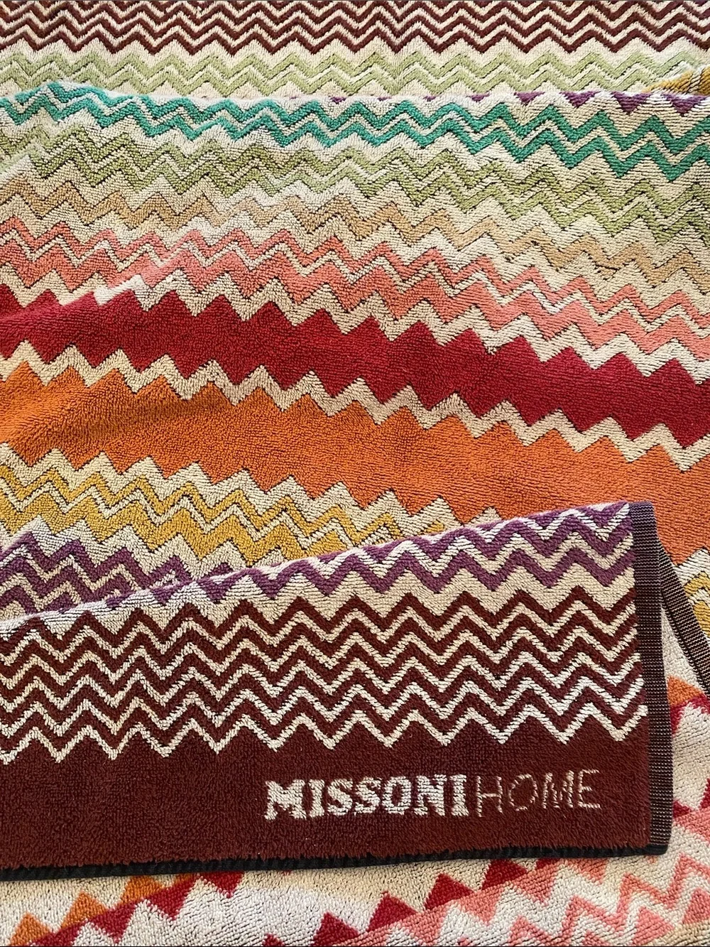 Missoni RUFUS Zigzag Towel - Orange, Pink, Purple, Yellow, Green, Burgundy